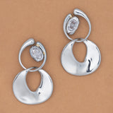 DOUBLE DROP RHODIUM EARRINGS