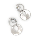 DOUBLE DROP RHODIUM EARRINGS