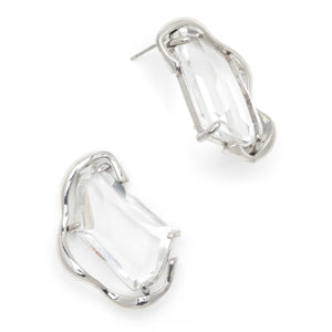CHUNKY CLEAR CRYSTAL EARRINGS