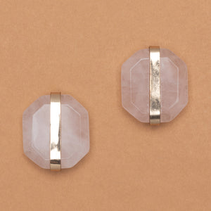 CHUNKY ROSE QUARTZ EARRINGS