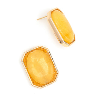 YELLOW GOLD CHUNKY STUD EARRINGS