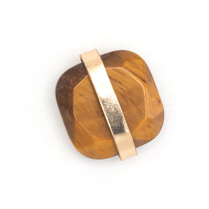 TIGER EYE GOLD STUD EARRINGS