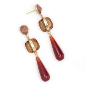 GEO STONE DROP EARRINGS