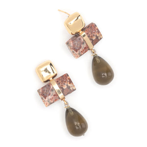 PINK SMOKY QUARTZ DROP EARRINGS
