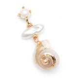 GOLD SHELL PEARL DROP EARRINGS