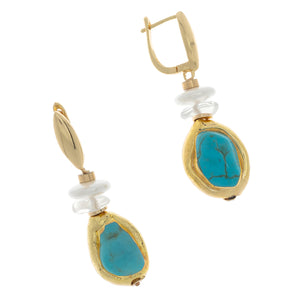 TURQUOISE WHITE DROP EARRINGS