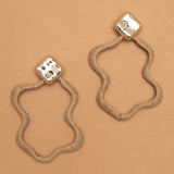 TAN GOLD SWIRL EARRINGS