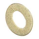 CREAM TEXTURED HOLLOW OVAL EARRINGS