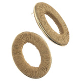 TAN TEXTURED HOLLOW OVAL EARRINGS