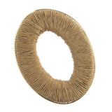 TAN TEXTURED HOLLOW OVAL EARRINGS