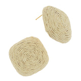 CREAM TEXTURED SMALL SQUARE EARRINGS