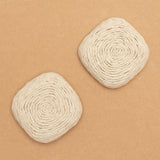 CREAM TEXTURED SMALL SQUARE EARRINGS