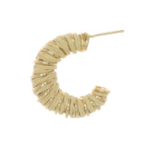 CREAM WRAPPED HOOP EARRINGS