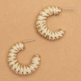 CREAM WRAPPED HOOP EARRINGS