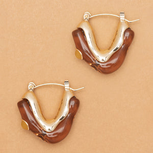 YELLOW JADE ORANGE RESIN EARRINGS