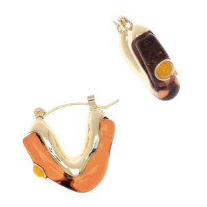 YELLOW JADE ORANGE RESIN EARRINGS