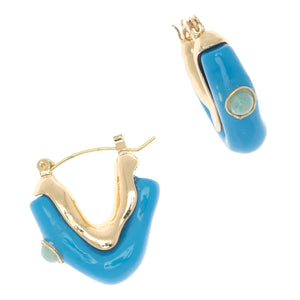 AMAZONITE BLUE RESIN EARRINGS