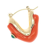 RED RESIN MALACHITE EARRINGS