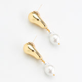 FREEFORM GOLD PEARL  DROP EARRINGS