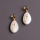 GOLD PEARL SHELL EARRINGS