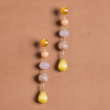 PEACH AND YELLOW GEMSTONE DROP EARRINGS