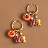 ORANGE CANDY CHARM EARRINGS