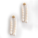 DOUBLE PEARL STRAND DROP EARRINGS