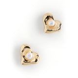 MOMMY'S MY HEART "HEART PEARL EARRINGS"