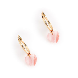 MOMMY'S MY HEART "PINK HEART EARRINGS"