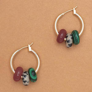 FESTIVE STONE HUGGIE EARRINGS