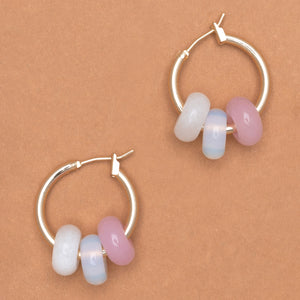 DAINTY PINK BEAD EARRINGS