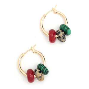 FESTIVE STONE HUGGIE EARRINGS