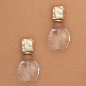 CLEAR CRYSTAL MIX DROP EARRINGS
