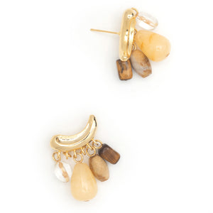 BROWN MIX CHARM EARRINGS