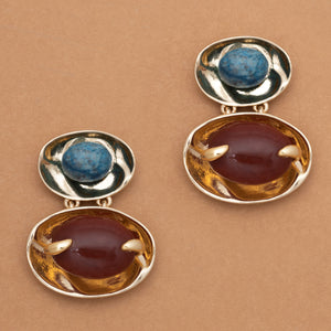 AGATE BLUE CRYSTAL EARRINGS