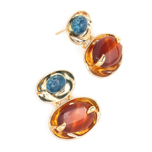 AGATE BLUE CRYSTAL EARRINGS