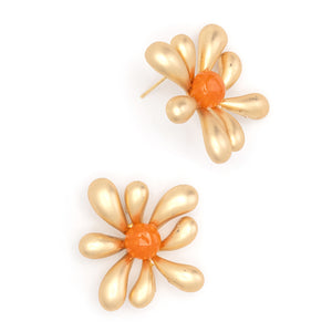ORANGE FLORA EARRINGS