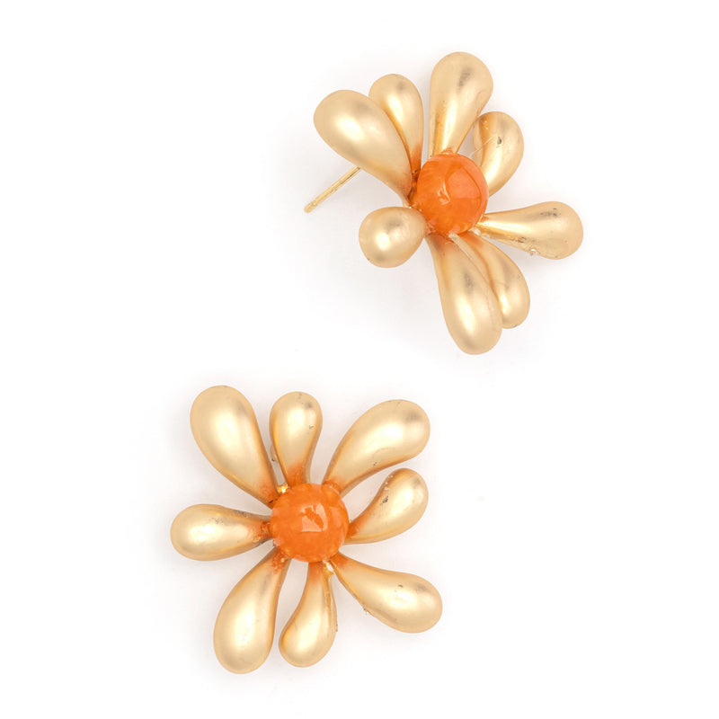 ORANGE FLORA EARRINGS