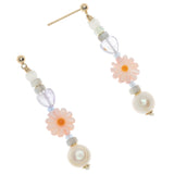 PINK MIX STONE DROP EARRINGS