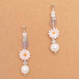 PINK MIX STONE DROP EARRINGS