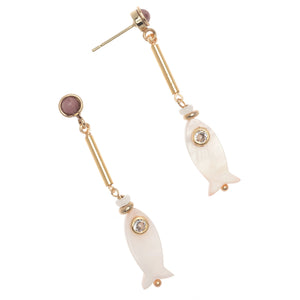 FISH SHELL DROP EARRINGS
