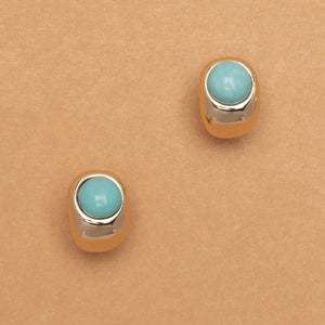 TURQUOISE GOLD LOOP EARRINGS