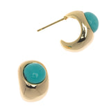 TURQUOISE GOLD LOOP EARRINGS
