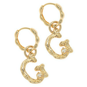 ALPHABET AND PEARL EARRINGS "G"