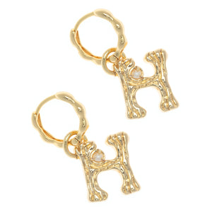 ALPHABET AND PEARL EARRINGS "H"
