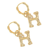 ALPHABET AND PEARL EARRINGS "H"