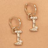 ALPHABET AND PEARL EARRINGS 