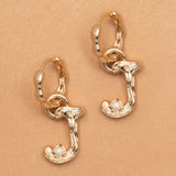 ALPHABET AND PEARL EARRINGS 