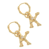 ALPHABET AND PEARL EARRINGS "K"