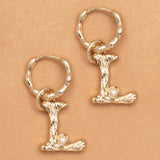 ALPHABET AND PEARL EARRINGS 